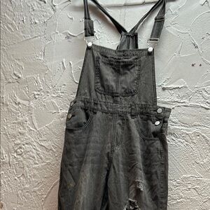Stylish Black Denim Overalls